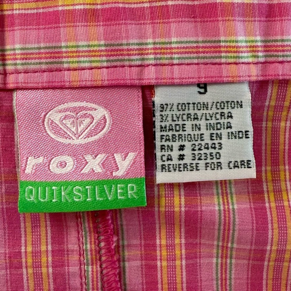 Roxy Vintage Plaid Mini Skirt - Pink - Size 9 Juniors - Picture 3 of 5